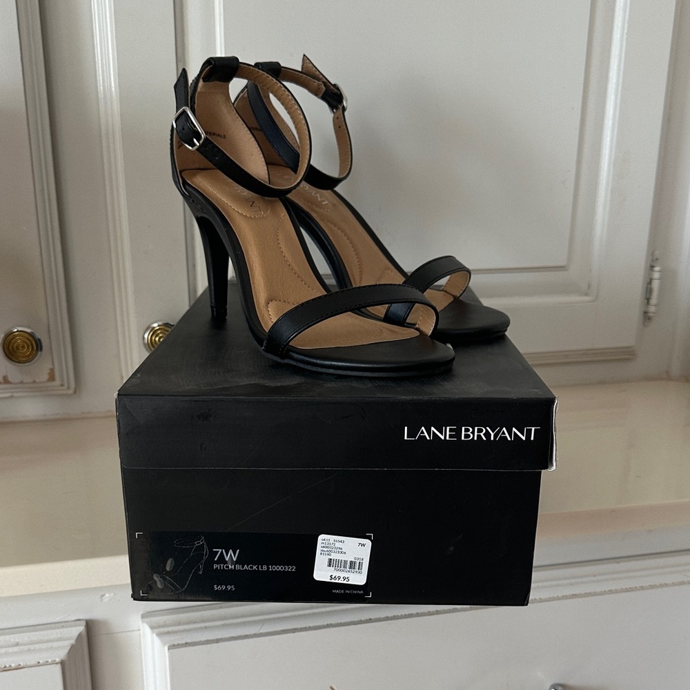 Lane Bryant Black Strappy Heels